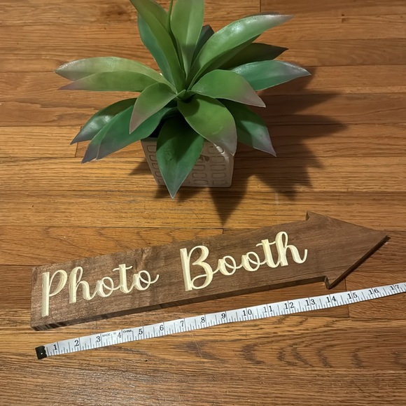 🌿Solid wood Photo Booth sign. Never used. Purchased from Etsy. - Picture 2 of 4
